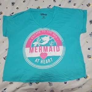 Womans turquoise disney little mermaid shirt